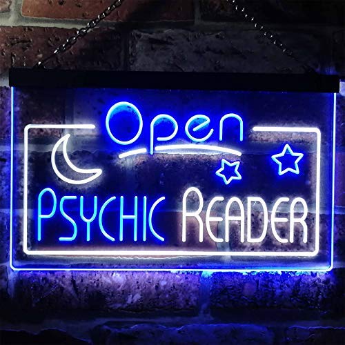 Open Fortune Teller Psychic Reader Dual LED Neon Light Sign